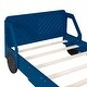 preview thumbnail 8 of 28, White Car Platform Bed with Safety Rails & Wheels - Fun for Kids