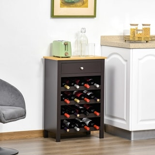 HOMCOM Modern Wine Rack, Storage Cabinet with 16-Bottle Wine