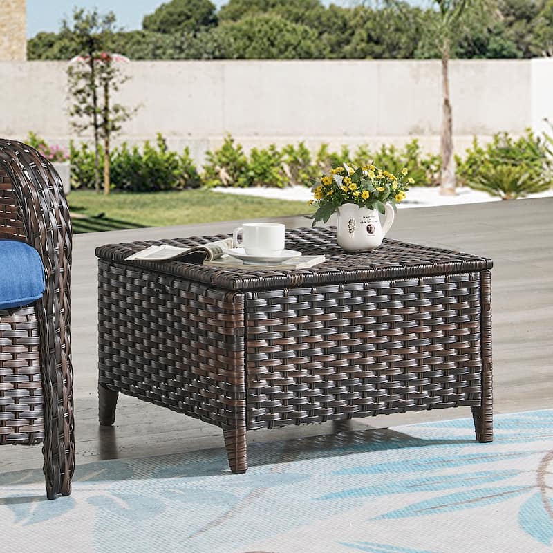 Pocassy 7PCS Outdoor Sofa Swivel Chairs with Fire Pit Table