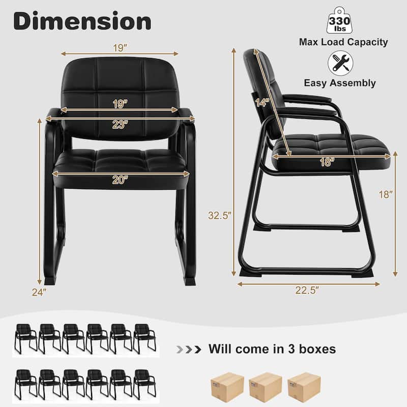 Costway Waiting Room Chair Set of 12 Upholstered Guest Conference - See Details