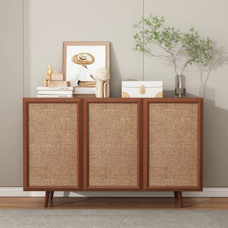 3-Door Console Wood Accent Cabinet