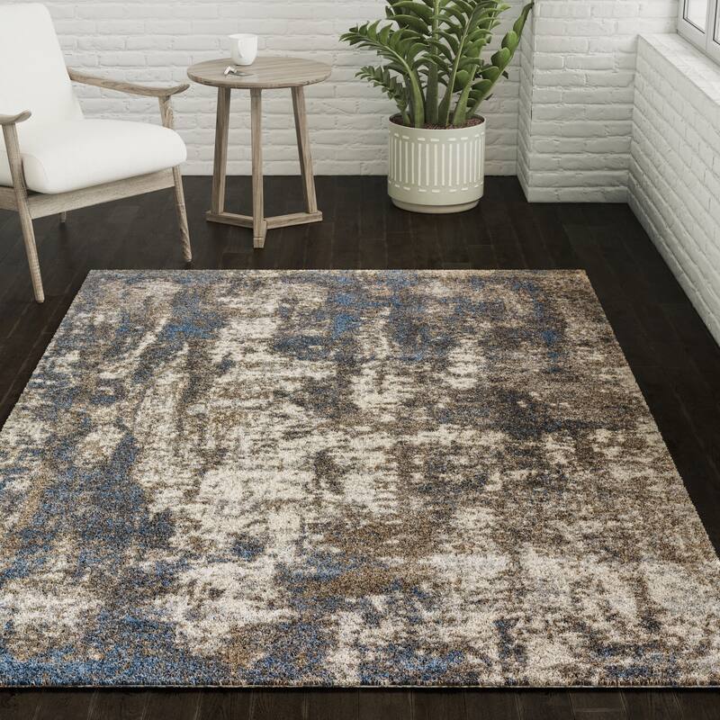Addison Barkley Distressed Canyon Abstract Accent Rug - 8' x 10' - Grey - Rectangle