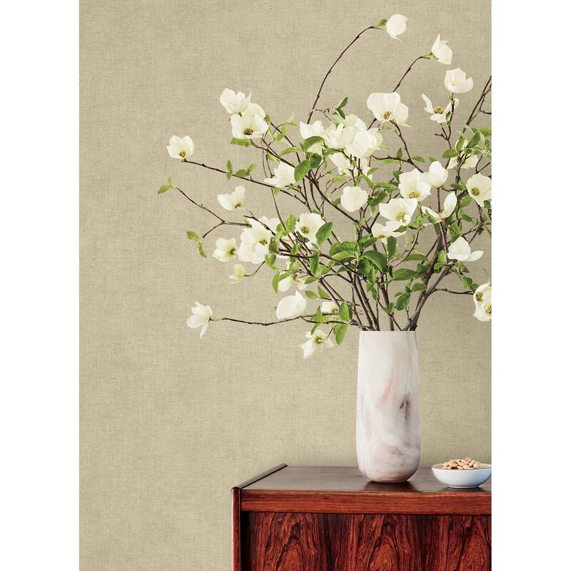 A-Street Prints Nuovo Taupe Faux Linen Wallpaper