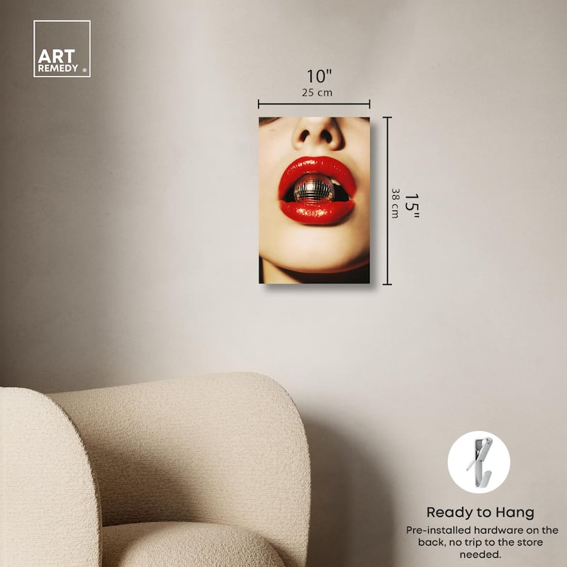 Disco Lips Canvas by Art Remedy, Gallery Wrapped