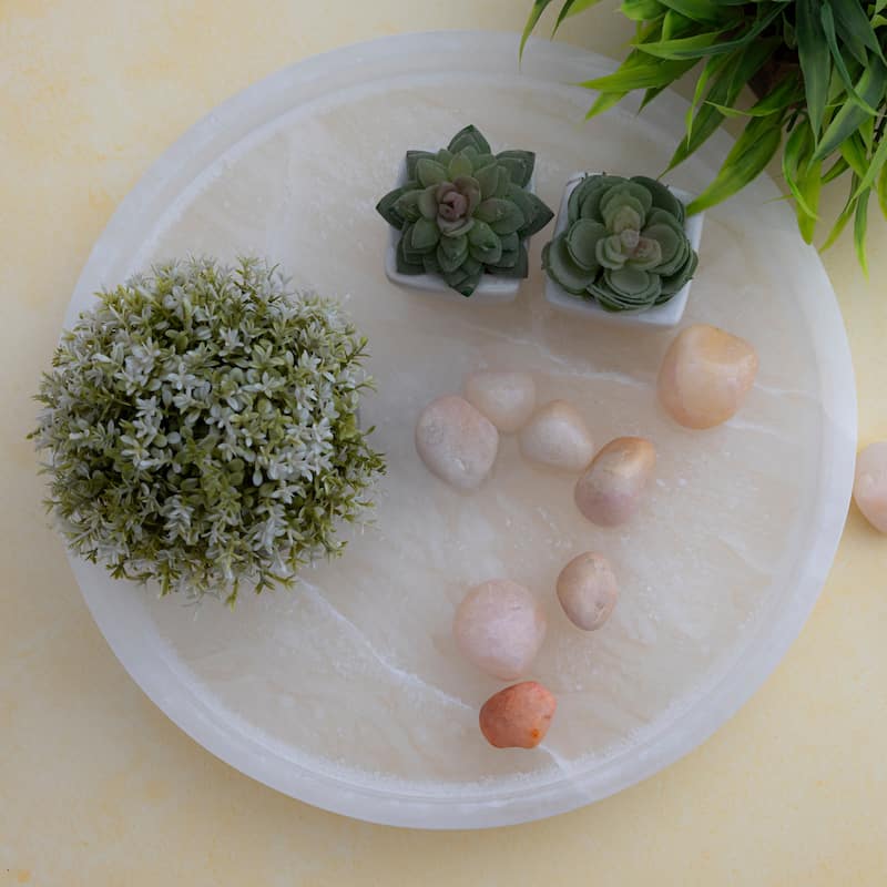 Lg. Alabaster Round Tray 12"Dia