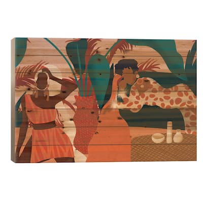 Girls Night In Print On Wood by Reyna Noriega - Multi-Color