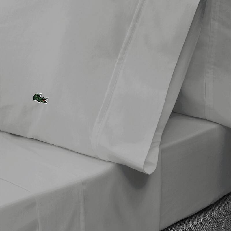 Lacoste Percale Cotton Solid Sheet Set