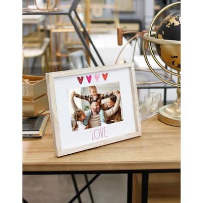 Rae Dunn Rustic Wood Picture Frame - "LOVE"