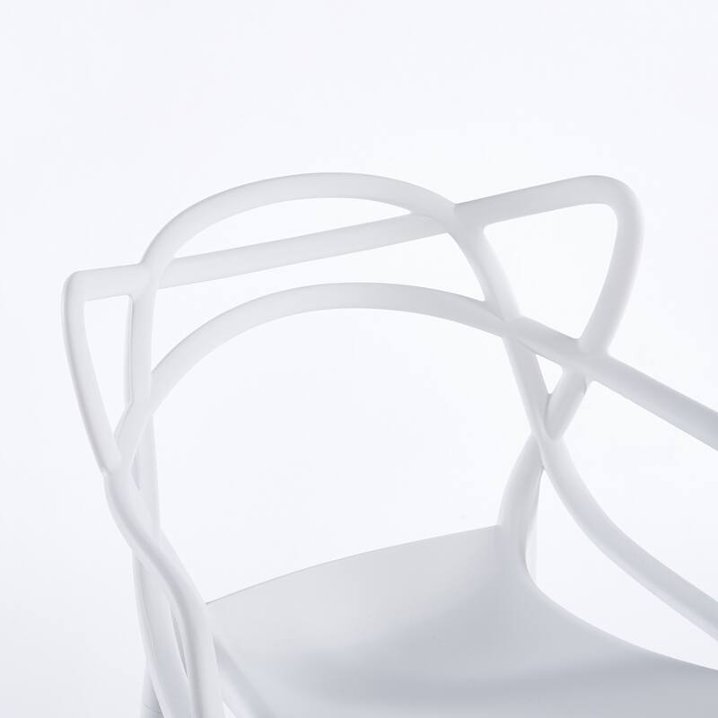 20.47" Plastic Stackable Dining Chair, Set of 4