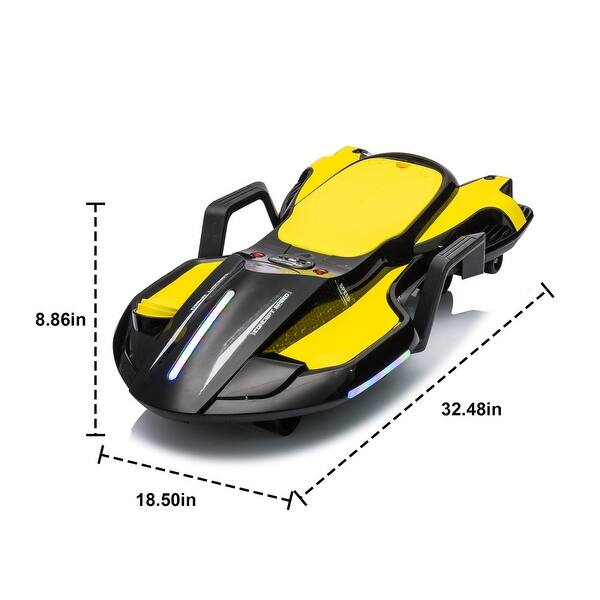 dimension image slide 0 of 7, Electric 24V Scooter for Kids, 5.59-6.84 MPH, Gravity Steering, Helmet & Knee Pads Included, Ages 6+