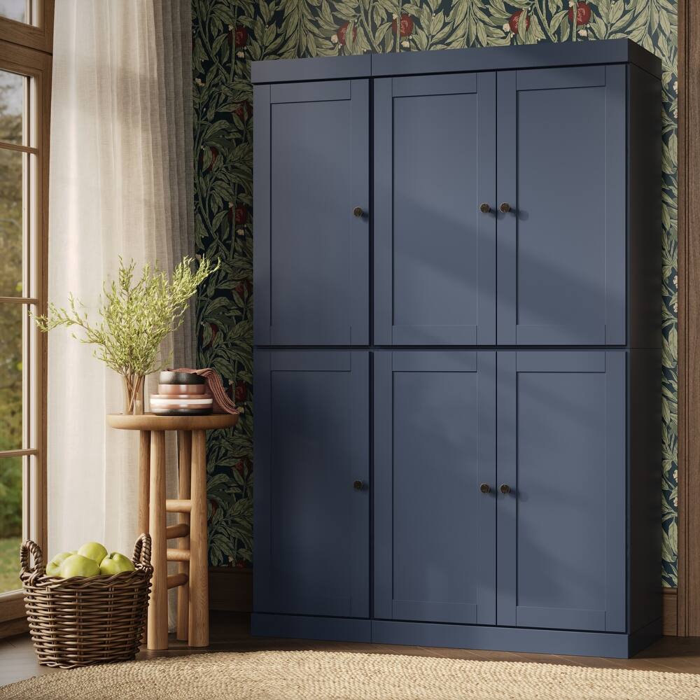 Palace Imports 100% Solid Wood Pantry Cabinet, Shaker Doors, Adjustable Shelves, 48.5" Wide, 71.5" Tall