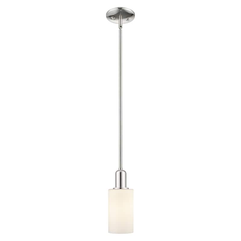 Innovations Lighting Endless Possibilities Arcadia - Clymer - 1 Light 4" Stem Hung Mini Pendant - Polished Nickel/Matte White