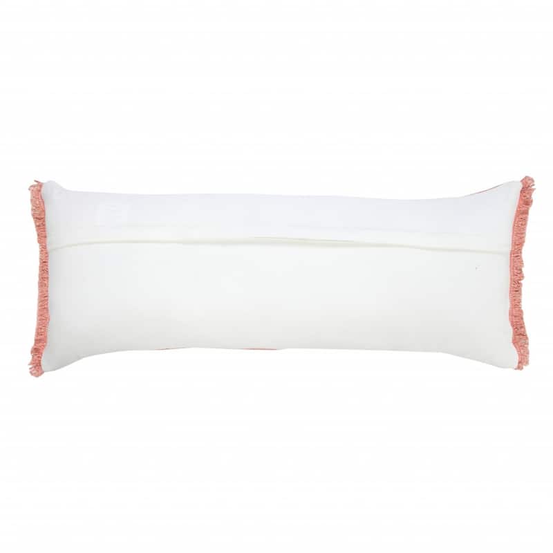 HomeRoots 14" X 36" Rose Pink 100% Cotton Zippered Pillow