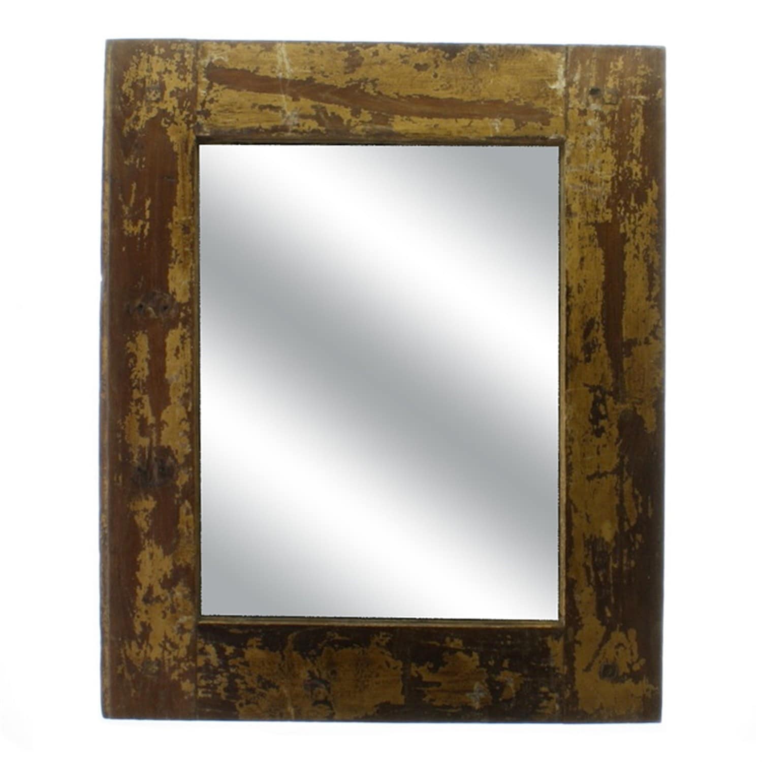 reclaimed wood square wall mirror 0.25