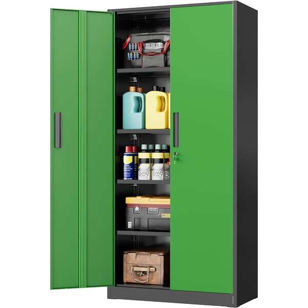 71'' H x 32'' W Metal Garage Storage Work Cabinet with Locking