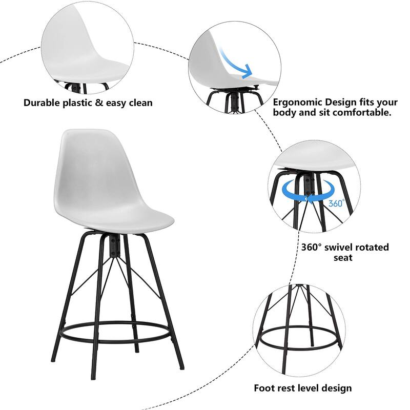 Bar Stools,Swivel Bar Stools with Backs Set of 4
