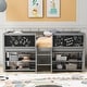 preview thumbnail 2 of 10, Twin Size Low Loft Kids Bed Frame with Movable Shelves, Decorative Chalkboard & Guardrails for Bedroom, Easy Assembly, Grey