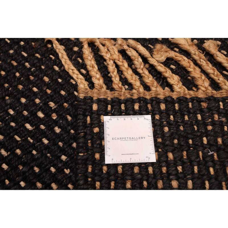 ECARPETGALLERY Flat-Weave Palas Denizli Black Jute Rug - 5'2 x 7'6