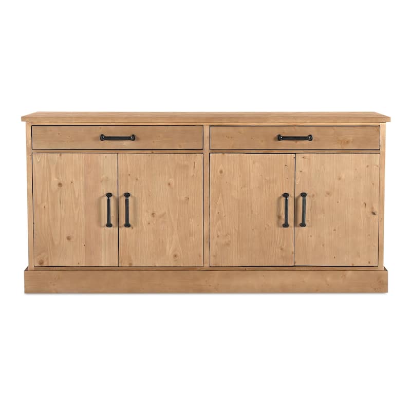 NADAAL STUDIOS Arvid, Solid Wooden Sideboard, Honey Pine - 61.5"W x18.75"D x30"H