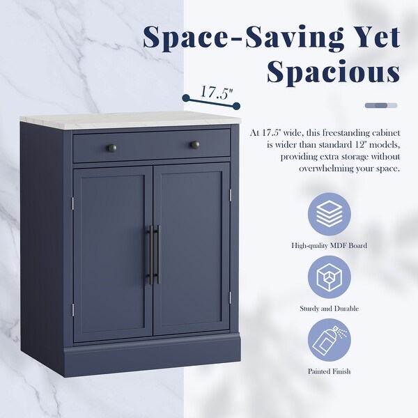 Modern Freestanding Kitchen Pantry, Coffee Bar Cabinet with Drawer
