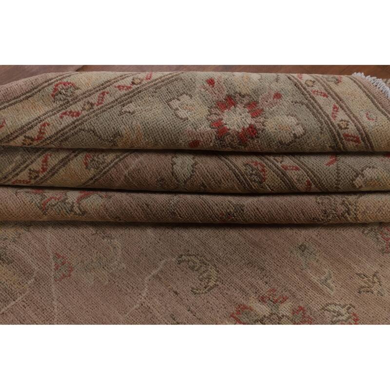 Earth Tone Oushak Oriental Area Rug Hand-Knotted Wool Carpet - 6'9" x 9'10"