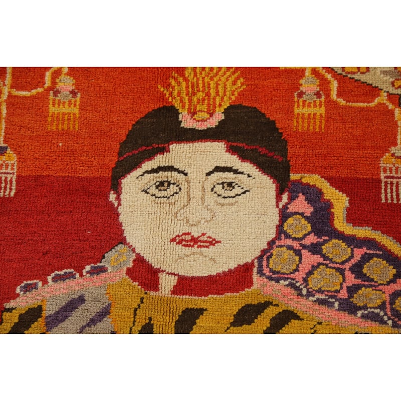 Pre-1900 Antique Vegetable Dye Kerman Persian Rug Handmade Wool Carpet - 4'6" x 6'5"