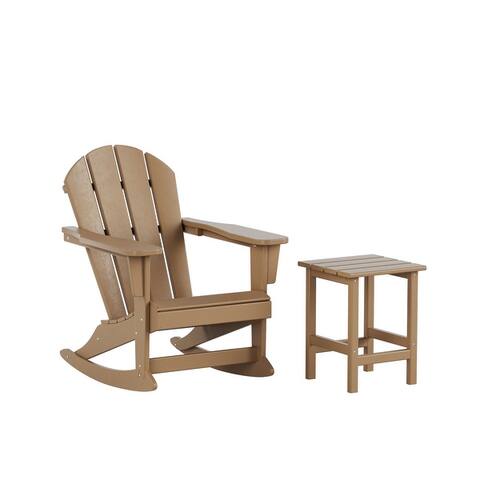 Laguna Poly Rocking Adirondack Chair with Side Table