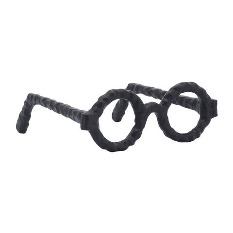 Aluminum Glasses Sculpture, Black 3.0"H - 8.0" x 8.0" x 3.0"