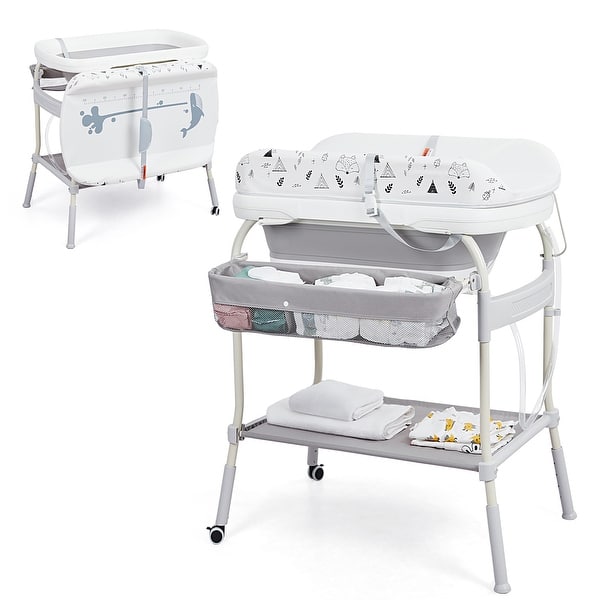slide 2 of 6, Baby Changing Table, Removable Bath Tub Unit w/Soft Cushion