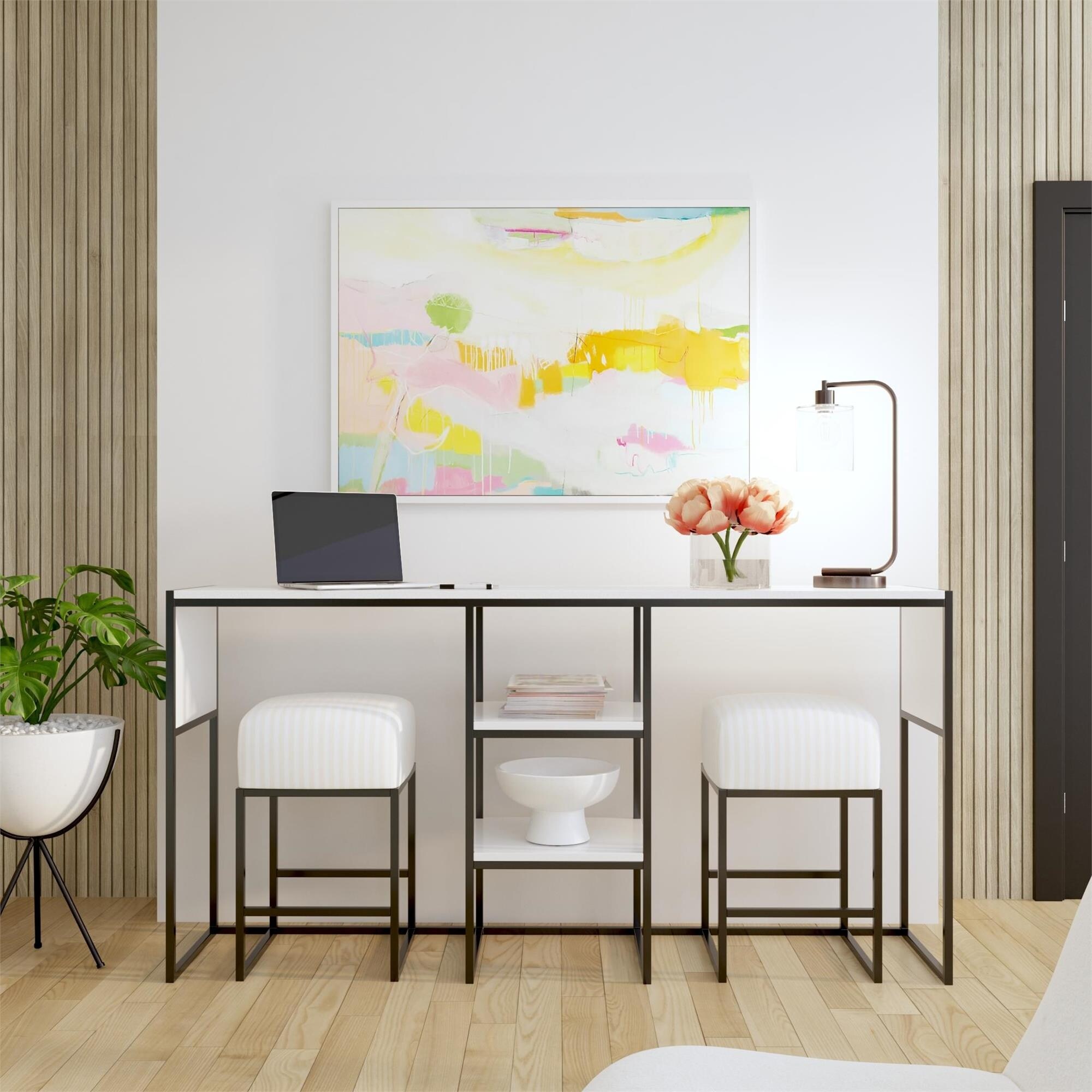 Newridge home sofa table with two stools top