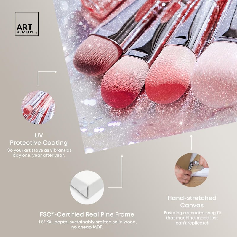 Brush Collection Blush Canvas by Art Remedy, Gallery Wrapped