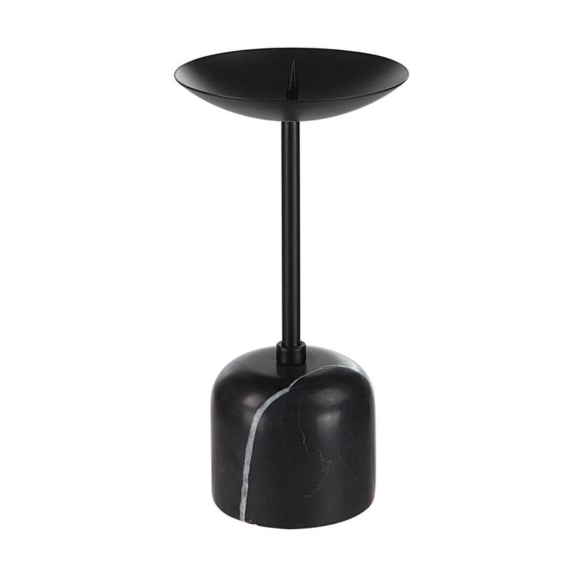 Renwil Uma Indoor Iron Set Of 2 Pillar Candle Holder, Matte Black