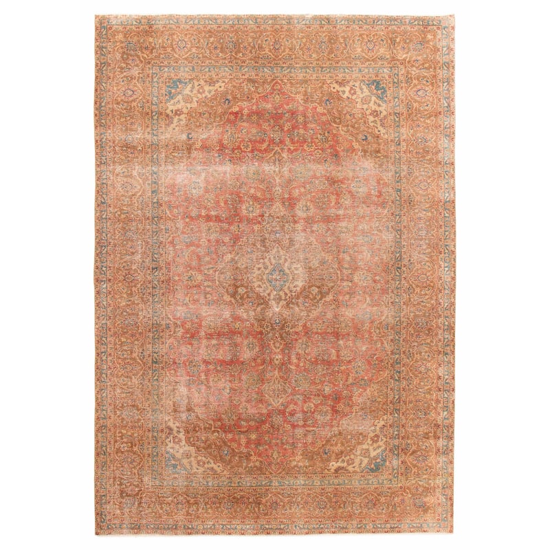 ECARPETGALLERY Hand-knotted Antalya Vintage Red Wool Rug - 7'11 x 11'10 - Red - 7'11 x 11'10