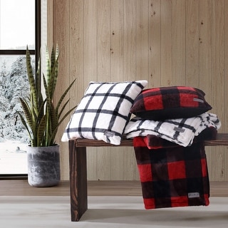 Eddie Bauer Faux Fur 2 Piece Throw Blanket & Pillow Set