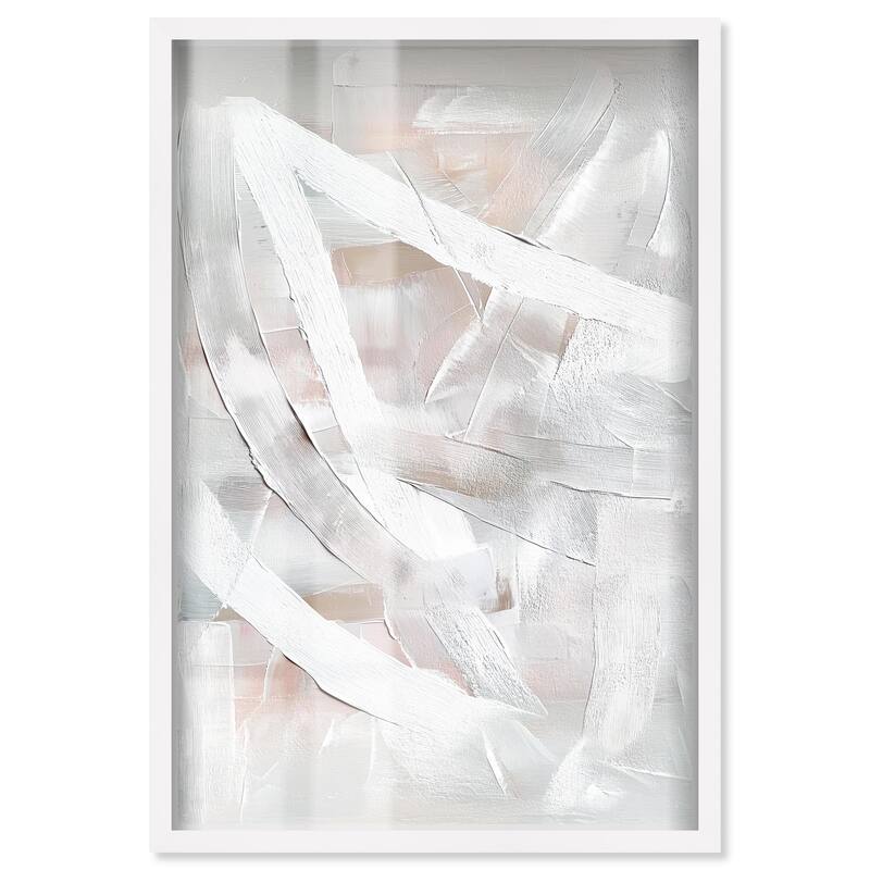 Thick White Texture I Shadowbox by Art Remedy - White - 24" x 36"