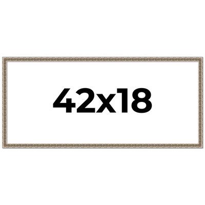 42x18 Frame Silver Versailles Ornate Solid Wood Picture Frame | 1 Inch
