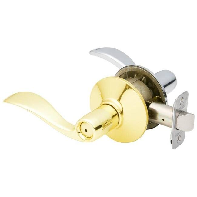 Schlage Accent Left Handed Privacy Door Lever Set - Split Finish Only - Polished Brass x Polished Chrome
