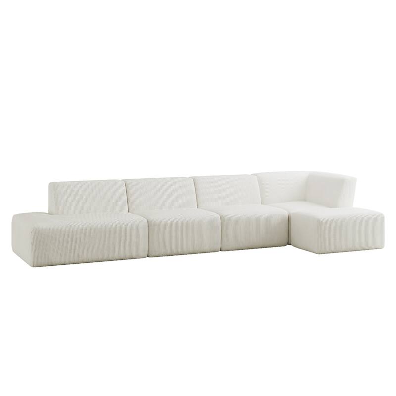 Oversized Corduroy Modular Sectional Fabric Sofa Set