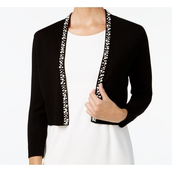 embellished black cardigan