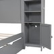 preview thumbnail 14 of 52, Full Size Wooden Bed with All-in-One Cabinet, Shelf, Sockets & Twin Trundle - Stylish and Functional in Grey