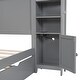 preview thumbnail 31 of 92, Platform Bed with All-in-One Cabinet & Sockets, Wooden Slats Support Bed Frame with 2 Drawers & Trundle-No Box Spring Required