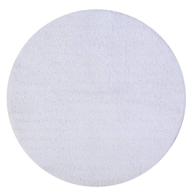 Better Trends Bath Rug 100% Micro Polyester Tufted Anti-Skid Latex Backing Bathroom Rugs for Shower, Sink Bath Mats Micro Plush - 30" Round - White