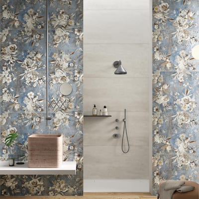 Merola Tile Parete Setoso Blue 23-1/2" x 47" Porcelain Floor and Wall Tile