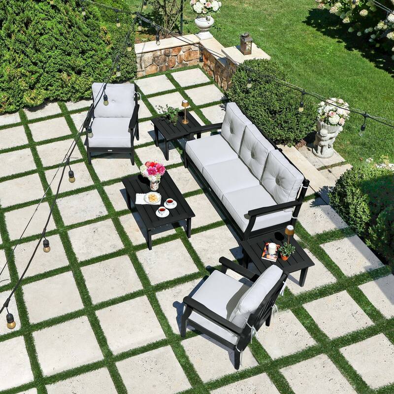 HIGHWOOD Lehigh 6-Piece Couch and Chair Deep Seating Set