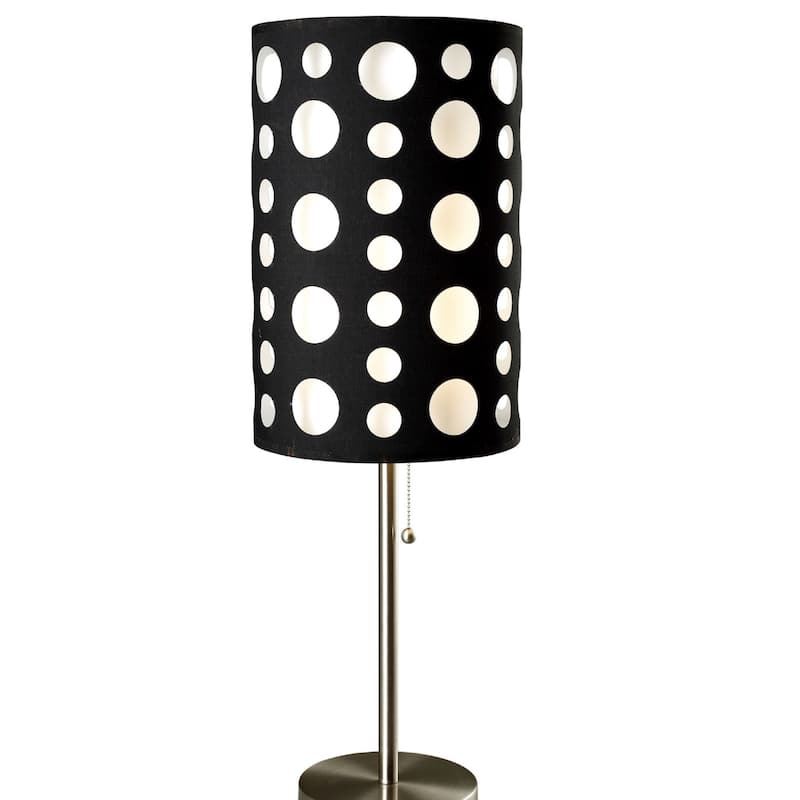 33" Tall Metal Table Lamp, design with Black and White Shade