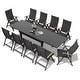 preview thumbnail 6 of 19, 5/7/11PC Outdoor Aluminum Expandable Rectangle Patio Dining Table with Folding Chairs