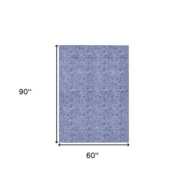 HomeRoots Floral Transitional Rectangle Outdoor Rug