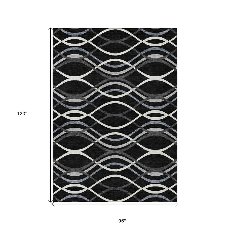HomeRoots Abstract Transitional Rectangle Outdoor Rug
