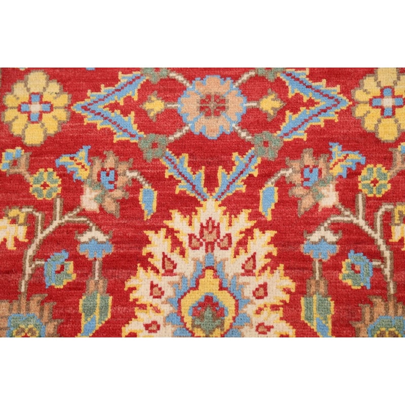 Red Floral Kazak Oriental Foyer Rug Handmade Traditional Wool Carpet - 2'0" x 3'0"