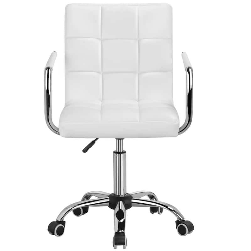 Yaheetech Adjustable Faux Leather Swivel Office Chair with Wheels